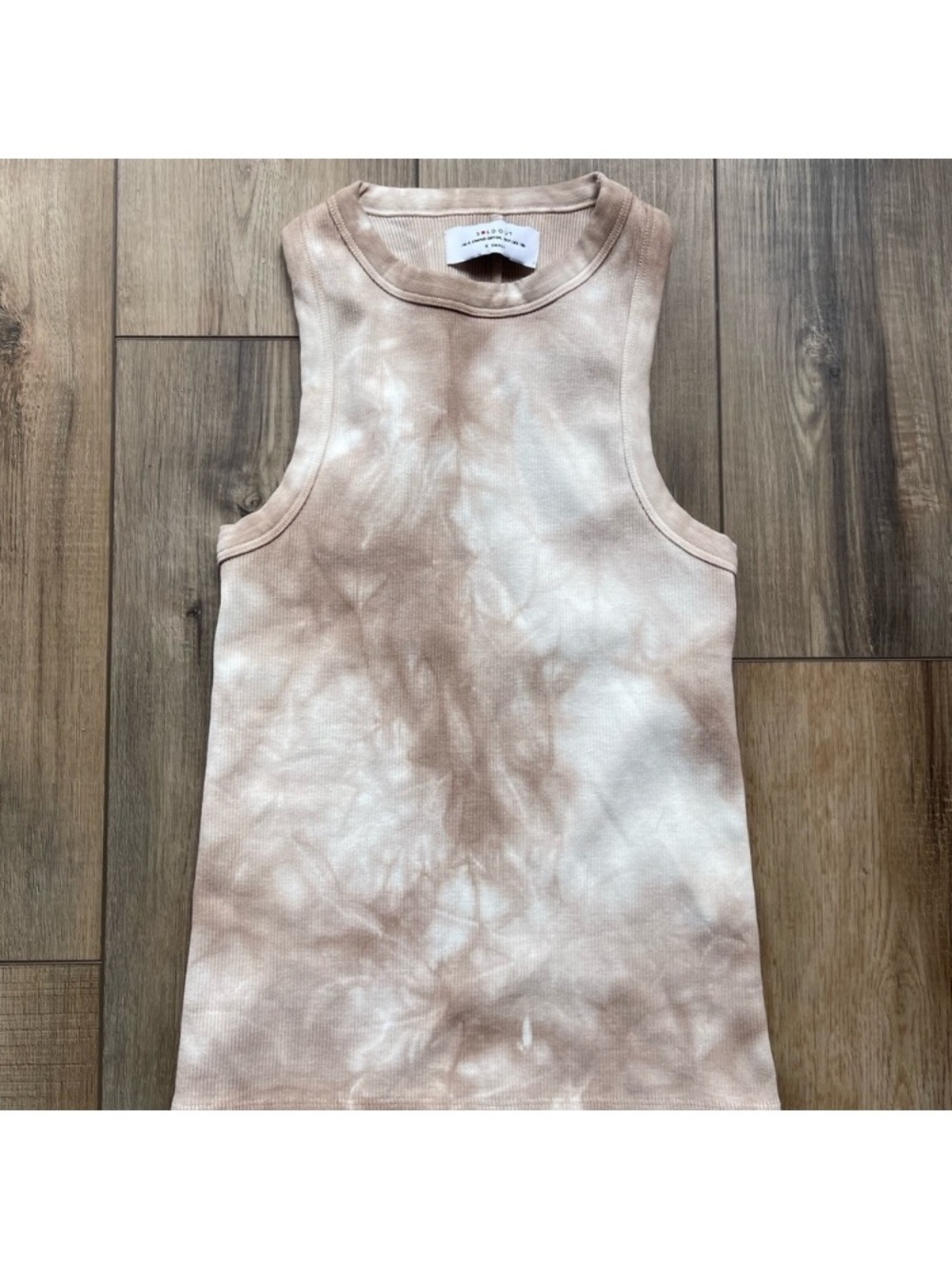 Wispy tie dye ribbed "not so basic" tank top, organic cotton, limited edition xs